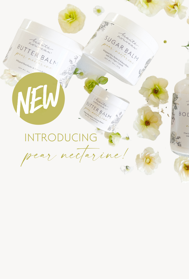 The New Pear Nectarine Collection of Bath & Body Products