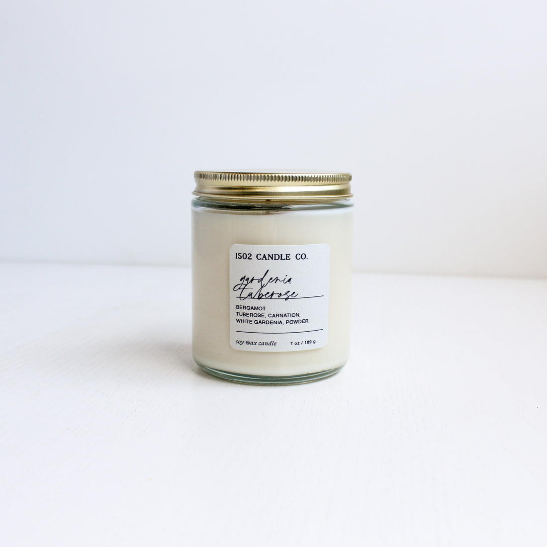 Gardenia Tuberose Soy Wax Candle - 1502 Candle Co. Collaboration