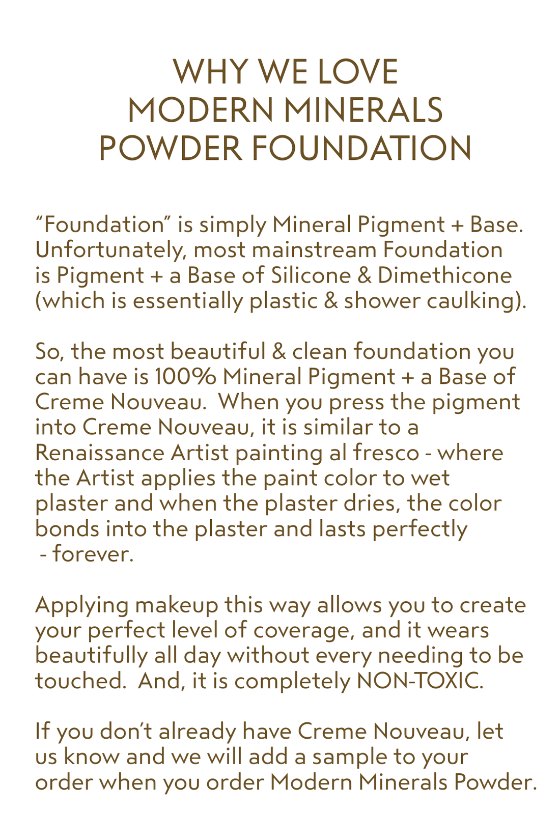 how to choose & apply modern minerals foundation- free e-booklet